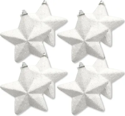 Produktbild von Stern mit Glitzer Ø13cm zum aufhängen - 8 Stück - Weihnachtsstern
