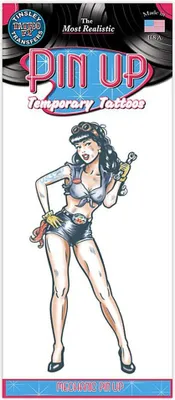 Produktbild von Mechanikerin Pin-up Klebe-Tattoo - Fasching Halloween Karneval