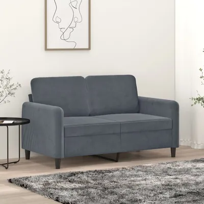 Obrázok produktu pre 2-miestna pohovka tmavosivá 120 cm zamat 359433