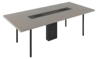 Image de Table de conférence noire grise élégante Meubles de bureau de luxe Table de réunion