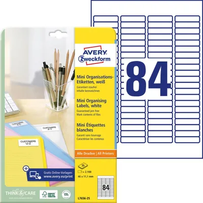 Produktbild von Avery L7656-100, Weiß, 4,6 cm, 1,111 cm