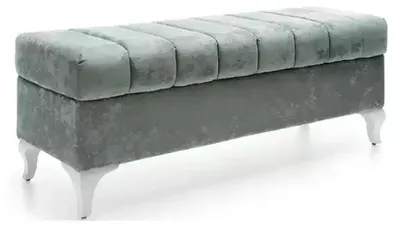 Produktbild von Klassische Sitzbank Design Ottomane Sitzhocker Zweisitzer Textil Fußhocker Neu