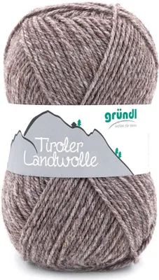 Produktbild von Gründl Tiroler Landwolle,100g/200m,60% Schurwolle/40%Polyamid 02 grau-beige