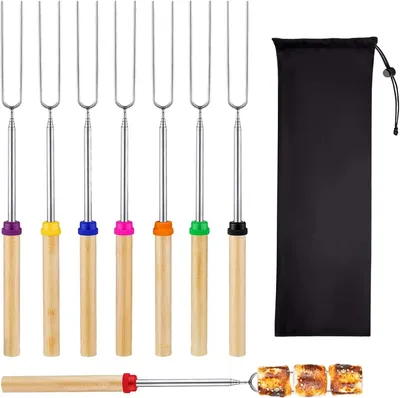 Produktbild von Marshmallowspieß 8 Stück, ausziehbar, Edelstahl, für Grillen