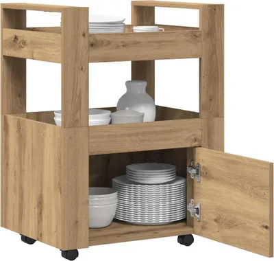 Obrázek produktu pro Kuchyňský vozík dub artisan 60 x 45 x 80 cm Kompozitní dřevo