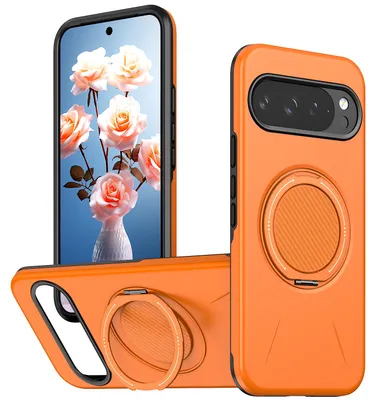 Obrázek produktu pro Magnetický kryt pro Google Pixel 11 /Pixel 11 Pro, Nárazuvzdorné pouzdro s kroužkem a stojánkem, TPU + PC obal Oranžová