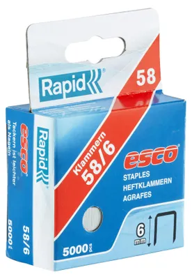 Image de Agrafeuses Rapid Esco, type 58, agrafes de 6 mm, boîte de 5 000 pièces