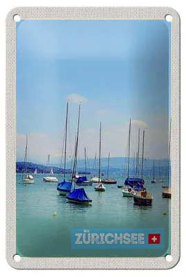 Produktbild von Blechschild Reise 12x18cm Zürich Boote auf dem Zürichsee Sommer Schild