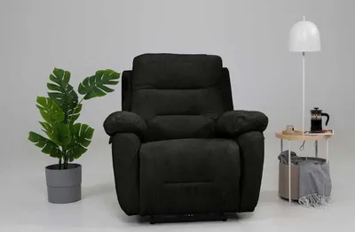 Immagine prodotto di Poltrona reclinabile elettrica, colore nero, rivestita in tessuto, con funzione relax, molto confortevole