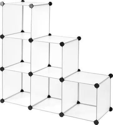 Produktbild von dibea Würfelregal 6 Fächer, modulares Stecksystem, flexibel erweiterbar, robust & wasserabweisend, ideal als Schuh- oder Kleiderregal