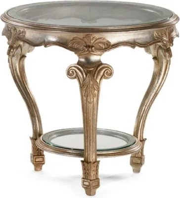 Produktbild von Casa Padrino Luxus Barock Beistelltisch Antik Silber - Prunkvoller Massivholz Tisch mit Glasplatten - Luxus Möbel im Barockstil - Barock Möbel - Luxus Qualität -  Italy