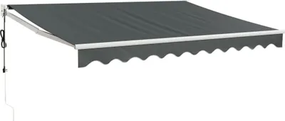 A retractable awning is shown against a white background.