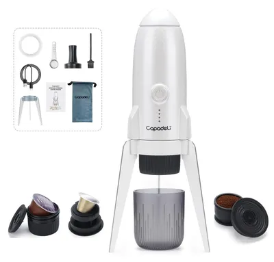 Tragbare Espressomaschine 3-in-1, selbstheizend, USB-C, weiß