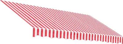 Image de vidaXL Tissu de store rouge et blanc rayé 3x2,5 m
