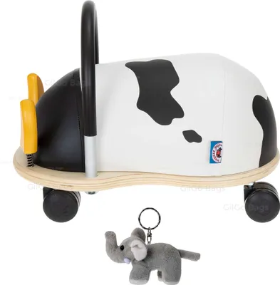 Produktbild von Rutscher Set 2 Teile  Wheely Bug Rutschfahrzeug Kinderfahrzeug Kinder Mädchen Jungen ab 1,5 Jahren Wheelybug klein Kuh + Elefant Figur