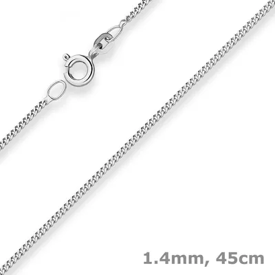 1-4mm-Panzerkette-aus-333-Weißgold-45cm