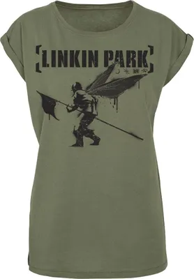 Produktbild von Linkin Park T-Shirt Damen Hybrid Theory oliv Band-Merch, Bands 100% Baumwolle L