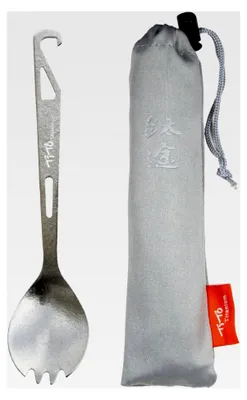 Produktbild von Flaschenöffner, Göffel aus leichtem Metall, tragbar, wiederverwendbar, Besteck, Löffel, Gabel für Outdoor, Camping, Reisen, Wandern und Picknicks