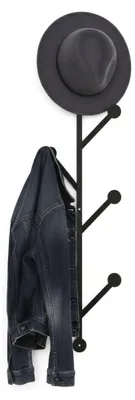 Produktbild von Garderobe/Kleiderbügel Dpasin, Kleiderhalter, Wand-Kleiderständer-Struktur, Wandgarderobe, 22x5h94 cm, Schwarz