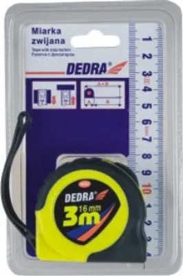 Produktbild von DEDRA 8m, szerokość 25mm gumowana, przycisk stop - M882P