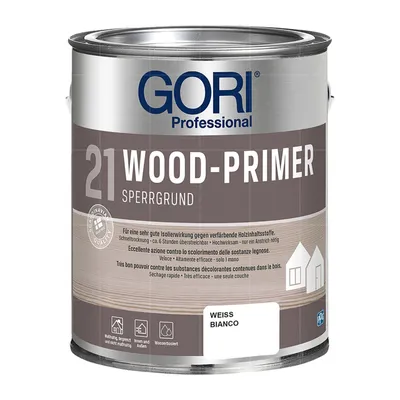 Produktbild von GORI 21 Wood-Primer 0,75 Liter WEISS Sperrgrund Grundierung Isoliergrund