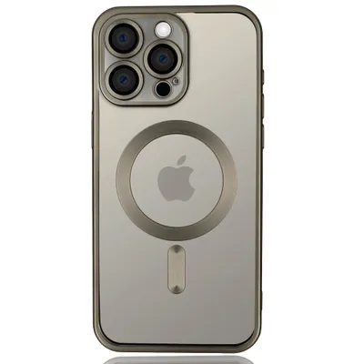 Produktbild von Wörleonline Handyhülle für iPhone 15 Pro Max Hülle mit Kameraschutz Titan-Farbton kompatibel mit MagSafe Case Cover Farbe: Titan Natur