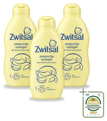 Zdjęcie produktu dla 3 sztuki żelu do mycia dla niemowląt Zwitsal – bez mydła – 200 ml - zestaw ekonomiczny