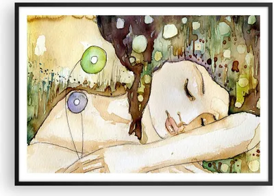 Produktbild von Gerahmtes Poster - Schwarzer Rahmen - Frau modern - 100x70 cm - Wand Bild - Wanddeko - Wandbilder - Kunstposter - Wandposter - Bilderrahmen - Bilder - Kunstdruck - Wandbild - P2BAA100x70-3553