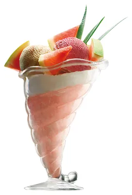 Zdjęcie produktu dla Szklanki do lodów Bormioli Fortuna na nóżce, 300 ml, przezroczyste szklanki deserowe, miska na owoce