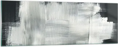 Produktbild von Bilder auf glas - Einteilig - Abstraktion Schwarz Weiß - 90x30cm - Glasbilder - Wandbilder - Bilder - zum Aufhängen bereit - Wanddekoration aus Glas - Glas Bilder - Wandbild auf Glas - GAB90x30-4173
