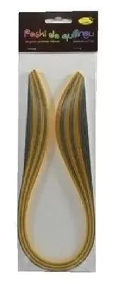 Imagen del producto de Tiras para quilling de 10 mm x 50 cm, color dorado, paquete de 100 unidades - Galeria Hobby
