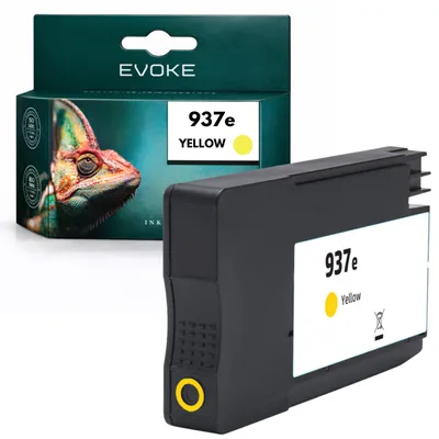 Obrázek produktu pro Kazeta Evoke-Patronen, kompatibilní s tiskárnou HP 937e 4S6W8NE, žlutá, objem 26 ml, výtisk 1 650 stran, kompatibilní s modely 9110b, 9120b, 9130b, 9720e, Obrázek vytvořený pomocí AI