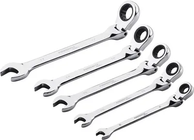 Produktbild von Gabel und Ringschlüsselsatz 5-Teilig Ratschen Ringschlüssel Satz 8 10 13 14 17