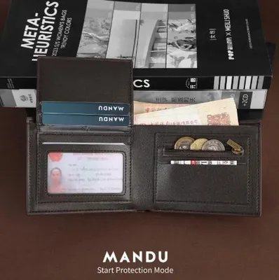 Produktbild von Geldbörse Herren Echtleder - Kompakt - Braun - RFID Ohne Verschluss Geschenkbox Portemonnaie