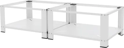 Obrázek produktu pro ML-Design dvojitý podstavec pod pračku se 2 policemi, bílý, 128x54 cm, do 150 kg, ocel, podstavec pod pračku, dvojitý podstavec s dvojitým podstavcem