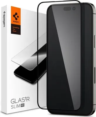 Obrázek produktu pro Spigen iPhone 14 Pro Glass Fc ochrann flie na displej s ernm rmekem tvrzenm sklem
