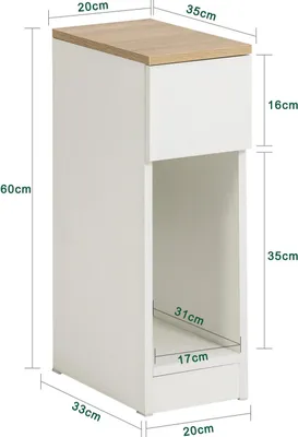 Imagen del producto de Mesa de noche FBT111 con cajón, mesa auxiliar estrecha, de varios colores