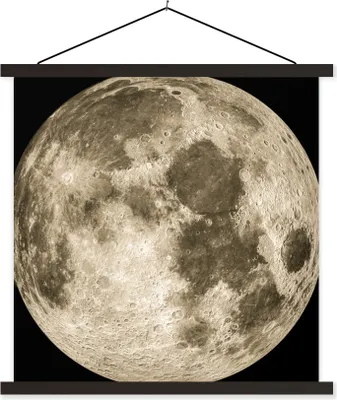 Produktbild von MuchoWow® Textilposter Weltraum - Mond - Jahrgang 40x40 cm mit schwarzem Rahmen - Fotos