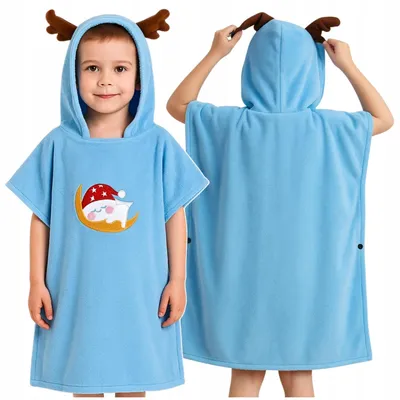 Produktbild von Kapuzentuch 70x140 cm für Kinder – weiches, schnelltrocknendes Badeponcho für Strand, Pool, Bad & Kindergarten