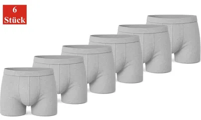 Produktbild von Boxershorts Herren Retroshorts Unterwäsche Unterhosen Baumwolle; Grau L