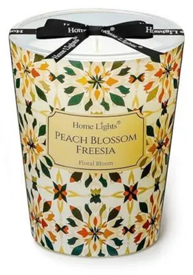 Productafbeelding van Geurkaars in glas, 190g, soja, 1 lont, perzikbloesem & freesia, brandduur 40 uur, rookvrij