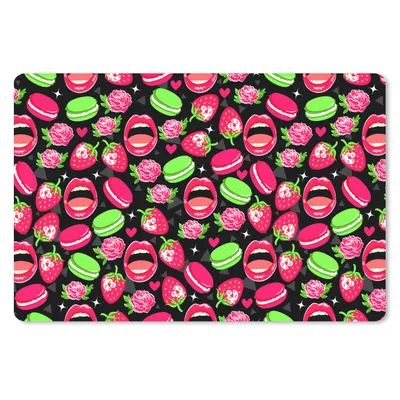 Produktbild von MuchoWow® Schreibtischunterlage Lebensmittel - Muster - Rosa 60x40 cm - XXL Mauspad - Großes Mauspad