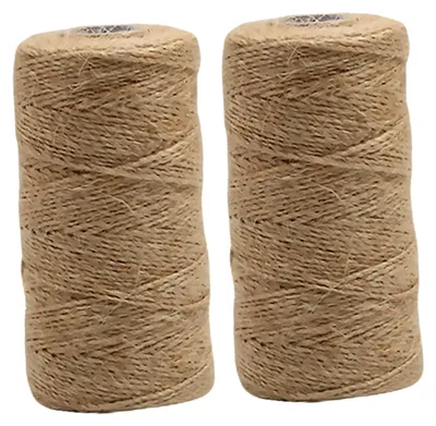 Produktbild von 2 Rollen Juteschnur für Bastel- und Gartenarbeiten, Naturmaterial, DIY-Seil für Handwerk und Dekoration