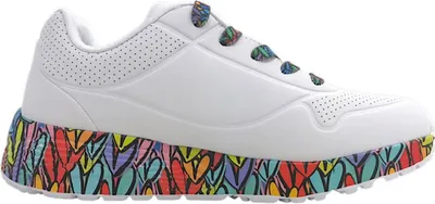 Imagen del producto de Skechers Uno Lite - Zapatos deportivos para niñas, modelo "Subtle Love", color blanco, tipo zapatillas de cordones para uso diario