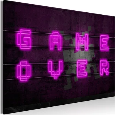 Immagine prodotto di Murale moderno per videogiocatori 120x80 - 1 pezzo fotografia su tela non tessuta foto decorazione immagini da parete stampa artistica Game Over i-A-0152-b-a