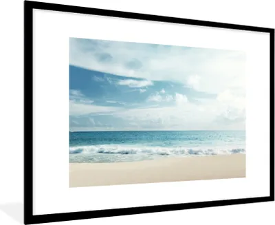 Produktbild von MuchoWow® MuchoWow® Gerahmtes Poster Strand - Meer - Sommer 90x60 cm - Poster mit zchwarzem Bilderrahmen - Wanddekoration - Fotos