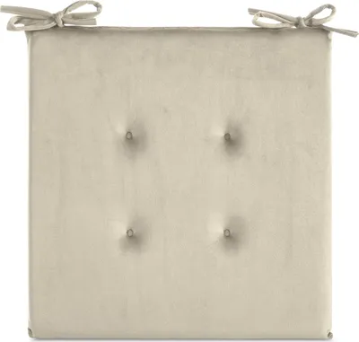 Produktbild von EUROFIRANY | Sitzkissen - 40 x 40 cm - beiges Stuhlkissen - Velvet