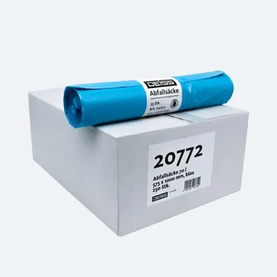 Produktbild von DEISS LDPE Müllsack Typ 60, 20772, 70 Liter - Karton / 70 Liter | Karton (10 Rollen)