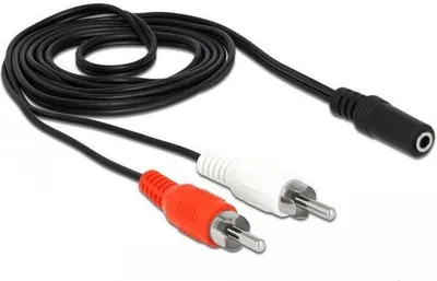 Immagine prodotto di Cavo audio DELOCK da 2 spine RCA a 1 presa jack 3,5 mm a 3 pin 1,4 m