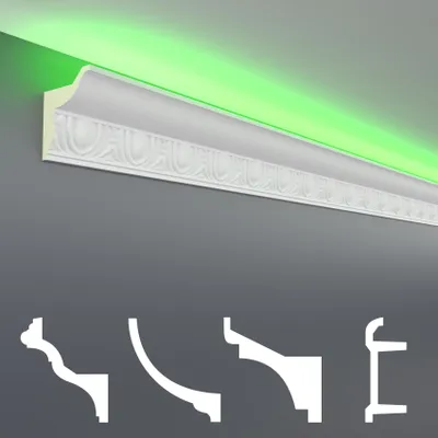 Produktbild von LED Stuckleisten aus Polyurethan- lichtundurchlässig, Variantenvielfalt & vorgrundiert - Sparpakete